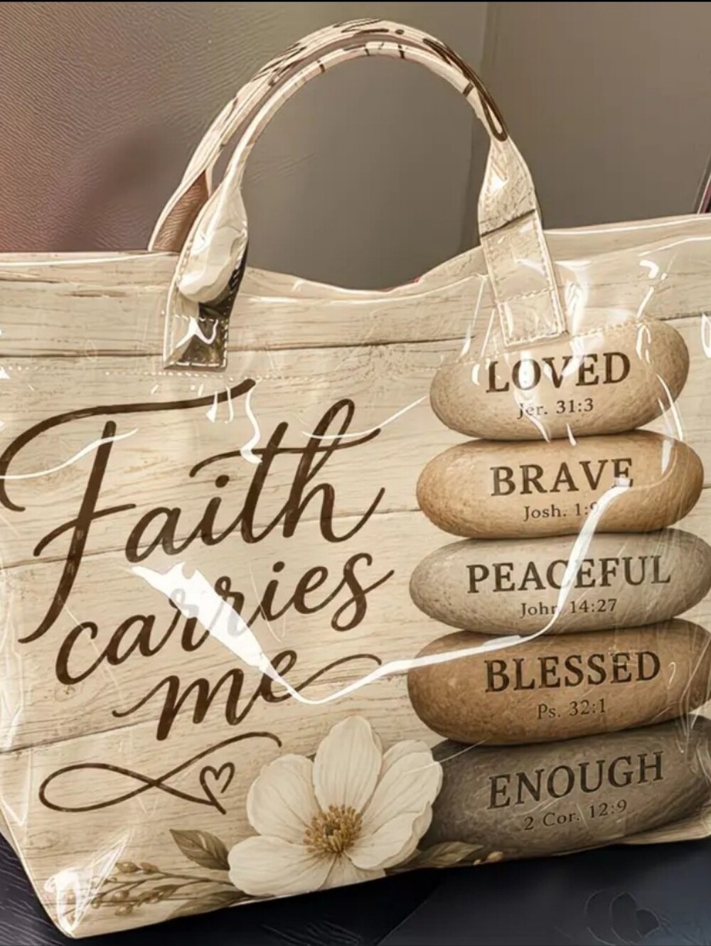 Inspirational PVC Tote Shoulder Bag - Picture 8 of 9